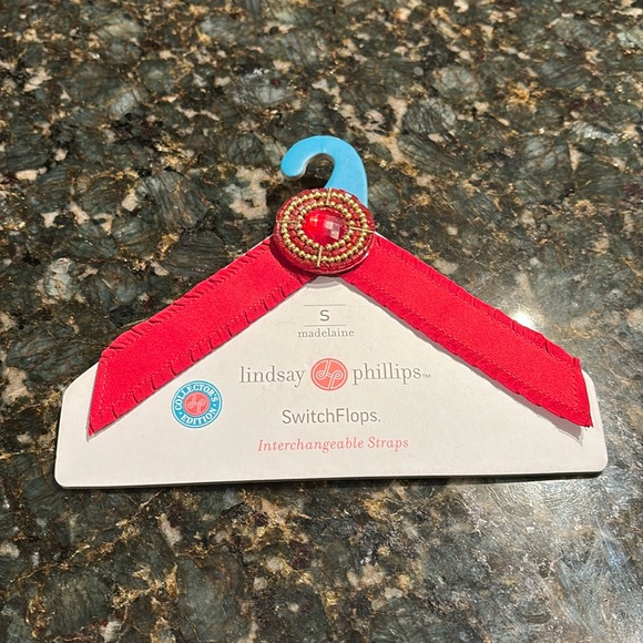 Lindsay Phillips Madelaine red straps for sandals - Picture 1 of 3